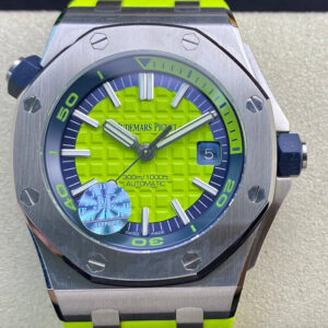 Replica Audemars Piguet Royal Oak Offshore Diver 15710ST.OO.A038CA.01 JF Factory Green Dial watch