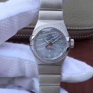 Replica Omega Constellation Double Eagle Lady 3S Factory Blue Mother-Of-Pearl Dial watch