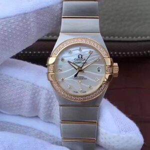 Replica Omega Constellation Double Eagle Lady 3S Factory White Mother-Of-Pearl Dial watch