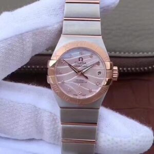 Replica Omega Constellation Double Eagle Lady 3S Factory Pink Mother-Of-Pearl Dial watch