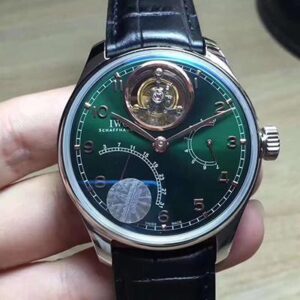Replica IWC Portuguese Tourbillon YL Factory Green Dial watch