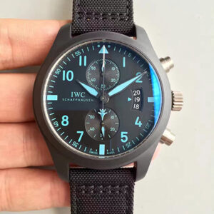 Replica IWC Pilot Chronograph Top Gun IW388003 ZF Factory Black Dial watch