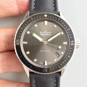 Replica Blancpain Fifty Fathoms Bathyscaphe 5000-1110-B52A ZF Factory Meteor Grey Dial watch