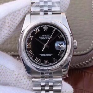 Replica Rolex Datejust 116234 36mm AR Factory Black Dial Rome Time Scale watch