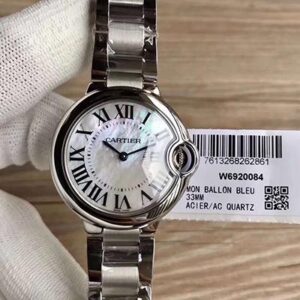 Replica Ballon Bleu De Cartier W6920084 33MM V6 Factory Silver Dial watch