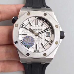 Replica Audemars Piguet Royal Oak Offshore Diver 15710ST.OO.A002CA.02 JF Factory White Dial watch