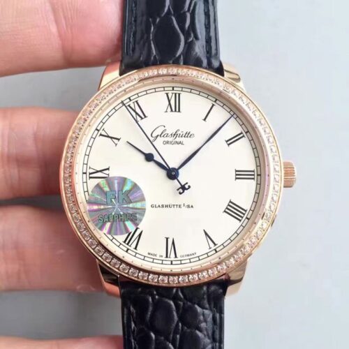 Replica Glashutte Original Senator Excellence 1-39-52-01-01-04 FK Factory V4 Rose Gold Case White Dial watch