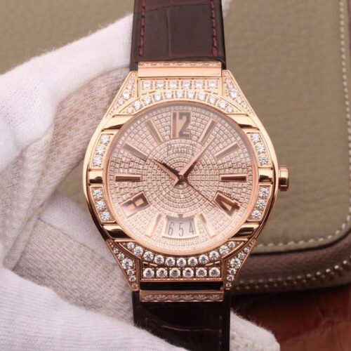 Replica Piaget Polo MKS Factory Rose Gold Case Diamond Dial watch