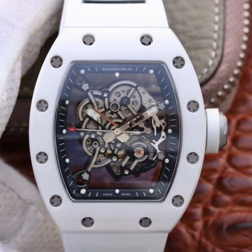 Replica Richard Mille RM055 White Ceramic Skeleton Dial KV Factory V2 watch