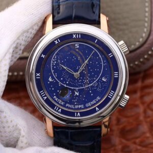 Replica Patek Philippe Grand Complications Sky Moon Celestial Rose Gold 5102PR-001 TW Factory Blue Dial watch