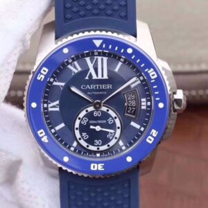 Replica Calibre De Cartier Diver WSCA0010 42MM JF Factory Blue Dial watch