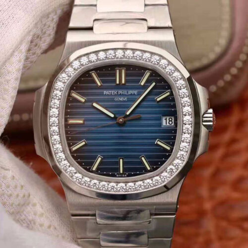 Replica Patek Philippe Nautilus 5711 PF Factory Diamond Bezel Blue Dial watch
