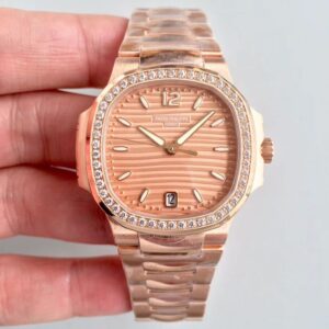 Replica Patek Philippe Ladies Nautilus 7118/1200R PF Factory Rose Gold Dial watch