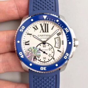 Replica Calibre De Cartier Diver 42MM WSCA0011 JF Factory White Dial watch