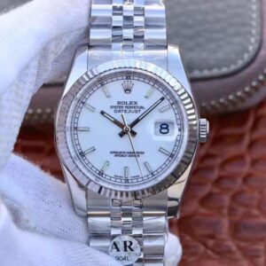 Replica Rolex Datejust 116234 36mm AR Factory White Enamel Dial watch