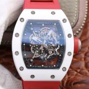 Replica Richard Mille RM055 Red Strap KV Factory Skeleton Dial watch