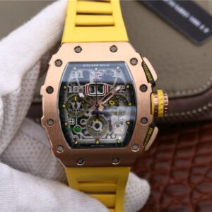 Replica Richard Mille RM11-03 KV Factory Rose Gold Skeleton Dial watch