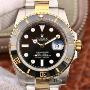 Replica Rolex Submariner Date 116613LN VR Factory Wrapped Yellow Gold Black Dial watch