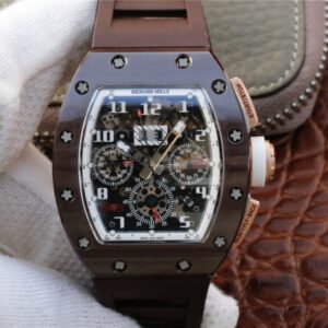 Replica Richard Mille Chronograph RM011 KV Factory Brown Crystal Dial watch