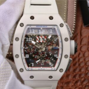 Replica Richard Mille RM011 Chronograph KV Factory White Hollow Dial watch