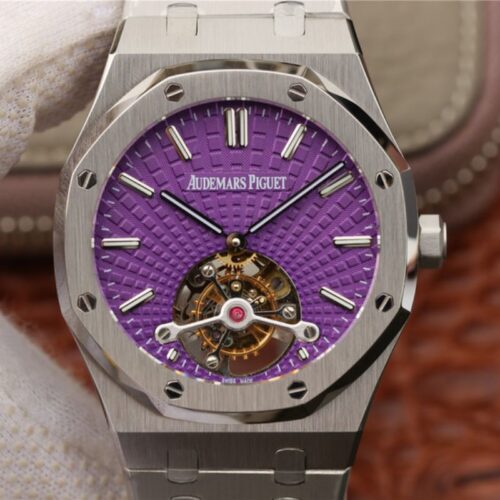 Replica Audemars Piguet Royal Oak Tourbillon 26522ST.OO.1220ST.01 R8 Factory Purple Dial watch