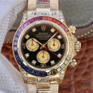 Replica Rolex Daytona Rainbow Cosmograph 116598RBOW BL Factory Black Dial watch