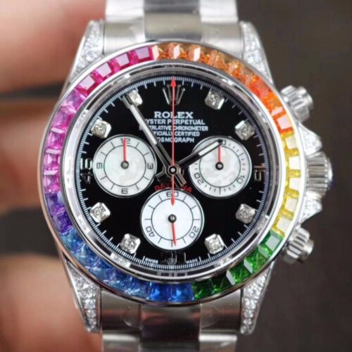 Replica Rolex Daytona Cosmograph Rainbow 116595RBOW BL Factory Black Dial watch