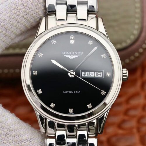 Replica Longines Flagship Double Calendar L4.899.4.12.6 GK Factory Black Dial watch