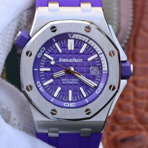 Replica Audemars Piguet Royal Oak Offshore Diver 15710ST.OO.A077CA.01 Purple Dial watch