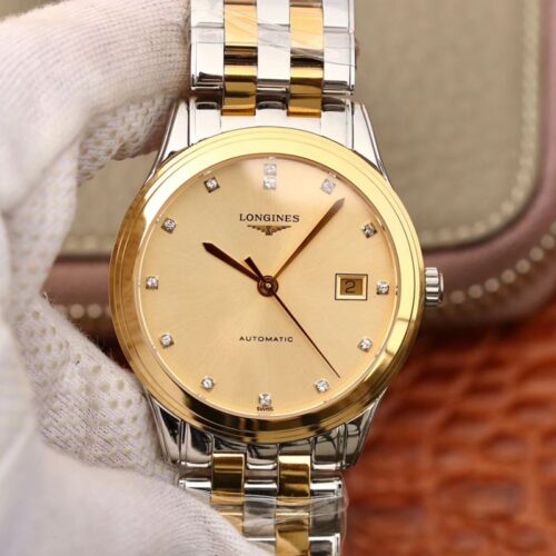 Replica Longines Flagship L4.874.3.37.7 YC Factory Gold Dial watch