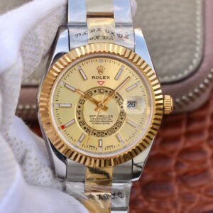 Replica Rolex SKY-DWELLER 326938-72418 Gold Dial watch