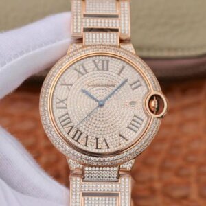 Replica Ballon Bleu De Cartier W69006Z2 42mm TW Factory Rose Gold Diamonds Dial watch