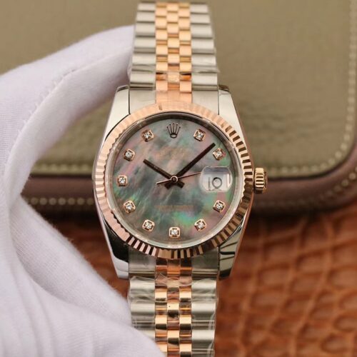 Replica Rolex Datejust 36mm GM Factory Grey Mother-Of-Pearl Dial watch