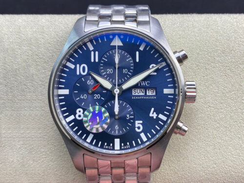 Replica IWC Pilot Chronograph Edition Le Petit Prince IW377717 ZF Factory V2 Blue Dial watch