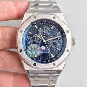 Replica Audemars Piguet Royal Oak Perpetual Calendar 26574ST.OO.1220ST.02 JF Factory Blue Dial watch