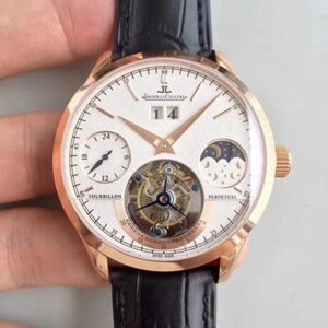 Replica Jaeger-LeCoultre Master Grande Tradition Tourbillon Rose Gold White Dial watch
