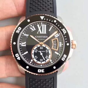 Replica Calibre De Cartier Diver W7100056 JF Factory Black Dial watch