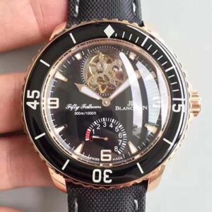 Replica Blancpain Fifty Fathoms Tourbillon 5025-3630-52A Rose Gold Black Dial watch