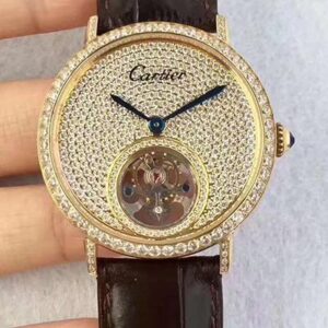 Replica Cartier Rotonde Tourbillon Diamonds Dial watch