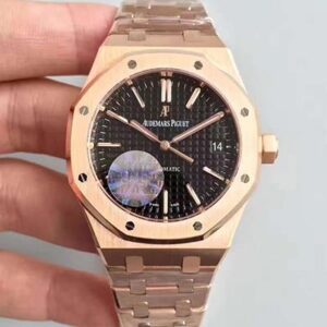 Replica Audemars Piguet Royal Oak Rose Gold 15450 JF Factory V5 Black Dial watch