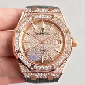 Replica Audemars Piguet Royal Oak 15450 JF Factory Rose Gold Diamond Dial watch