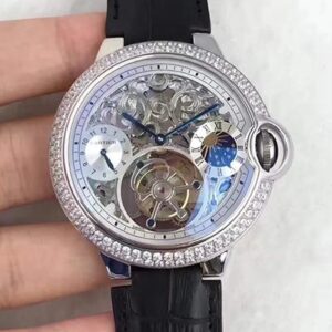 Replica Ballon Bleu De Cartier Tourbillon Silver Dial watch
