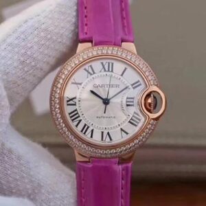 Replica Cartier Ballon Bleu 36MM Rose Gold V9 Factory Silver Dial watch