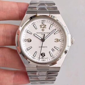 Replica Vacheron Constantin Overseas 47040 Stainless Steel Bracelet JJ Factory White Dial watch