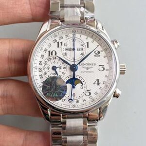 Replica Longines Master Collection Moonphase Chronograph L2.673.4.78.6 JF Factory White Dial watch