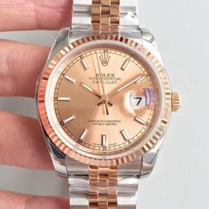 Replica Rolex Datejust 116234 36mm AR Factory Rose Gold Dial watch