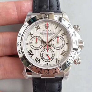 Replica Rolex Daytona Cosmograph 116520 JH Factory Black Leather Strap watch
