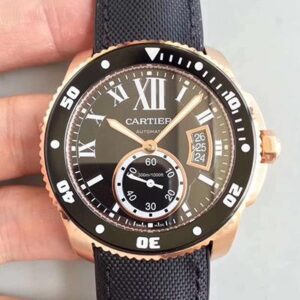 Replica Calibre De Cartier Diver W7100052 JF Factory Black Dial watch