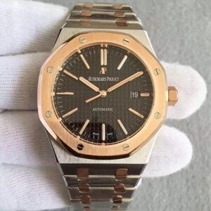 Replica Audemars Piguet Royal Oak 15400 JF Factory Rose Gold Black Dial watch