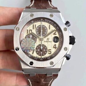 Replica Audemars Piguet Royal Oak Offshore 26470ST.OO.A801CR.01 JF Factory V2 Beige Dial watch